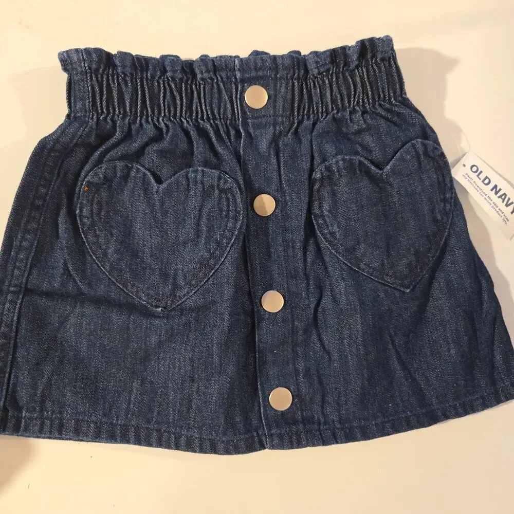 Old Navy Denim Heart Skirt 2T NWT